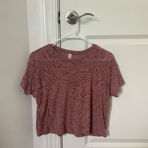 Lululemon Cates Tee Veil Spiced Chai Crop light weight crew!